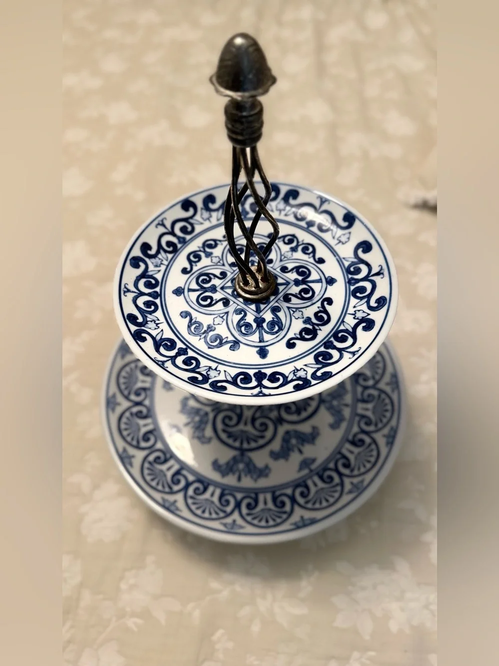 Bombay Company Blue & White Two-Tier Serving Stand